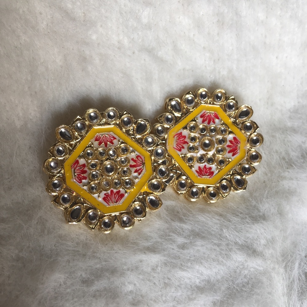 ❗️Best Seller❗️Stud Meenakari Earrings Set - Picture 1 of 3